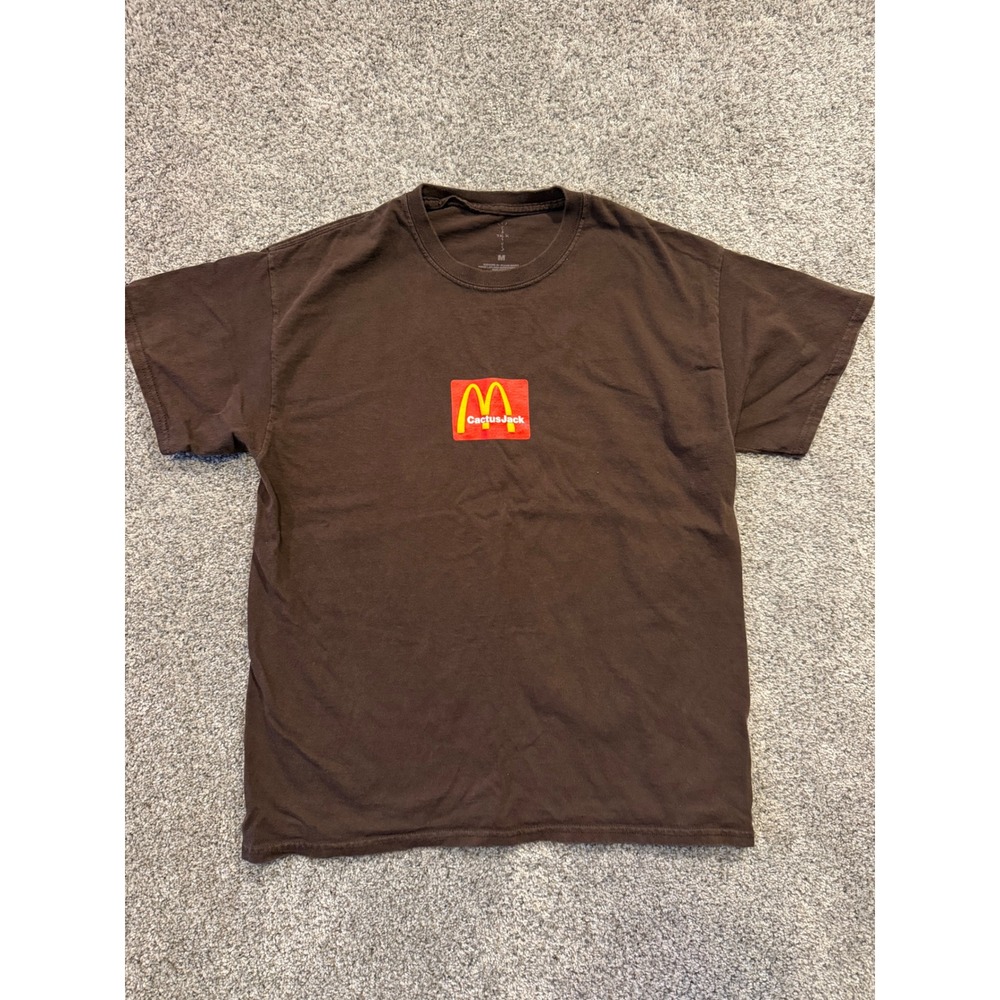 Cactus Jack T-Shirt Mens M Brown McDonalds Logo Sesame Graphic Short Sleeve Tee